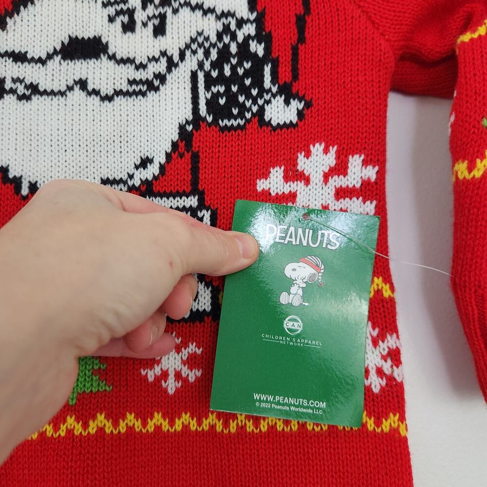 New Peanuts Snoopy Christmas Sweater 2T Toddler Unisex Boy Girl Ugly Christmas - Picture 3 of 4